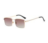HPIRME Lunettes de soleil tendance pour hommes et femmes, petites, rectangulaires, style streetwear, monture métallique, verres UV400 (lunettes de soleil pour femmes)