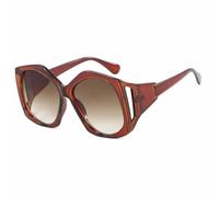 HPIRME Lunettes de soleil tendance punk à monture polygonale irrégulière surdimensionnée pour femmes et hommes, protection UV400