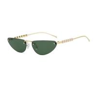 HPIRME Lunettes de soleil triangulaires œil de chat sans monture, ornées de perles, pour femmes et hommes, protection UV400