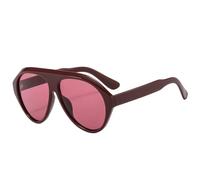 HPIRME Lunettes de soleil vintage One Piece pour femmes et hommes, monture large, style punk, protection UV400 (rouge rouge)