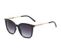 HPIRME Lunettes de soleil vintage pour hommes et femmes, monture en alliage, style rétro (noir)