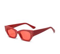 HPIRME Lunettes de vue rétro pour femmes, petites lunettes rectangulaires (rouge)