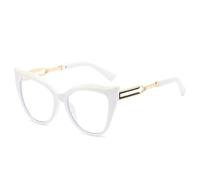 HPIRME Lunettes de vue tendance pour femmes, grand cadre (blanc transparent)