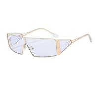 HPIRME Lunettes en métal Sense of One Piece Lens Femme Mode Sports de plein air (Or Bleu)