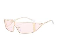 HPIRME Lunettes en métal Sense of One Piece Lens Femme Mode Sports de plein air (Or Champagne)