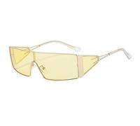 HPIRME Lunettes en métal Sense of One Piece Lens Femme Mode Sports de plein air (Or Jaune)