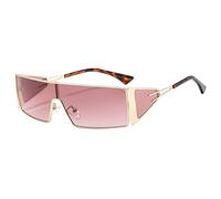 HPIRME Lunettes en métal Sense of One Piece Lens Femme Mode Sports de plein air (Or Rouge)