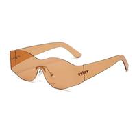 HPIRME Lunettes monoblocs homme femme vintage sans monture tendance femme conduite en extérieur UV400 (Champagne)