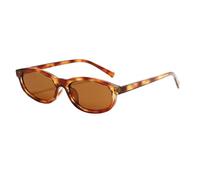 HPIRME Lunettes ovales à petite monture, couleur vive, tendance, pour hommes et femmes, protection UV400 (marron bec-de-faucon)