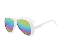 HPIRME Lunettes ovales surdimensionnées pour le sport, l'équitation et les activités de plein air : protection UV400 (arc-en-ciel)