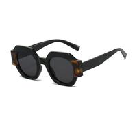 HPIRME Lunettes polygonales pour femmes, miroir décoratif tendance pour hommes, pour l'extérieur (noir)