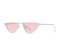 HPIRME Lunettes punk en métal pour femmes et hommes, style vintage, œil de chat, dorées, verres UV400 (argenté-rose)