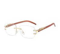 HPIRME Lunettes rectangulaires tendance sans monture pour hommes et femmes, verres teintés UV400 (11)