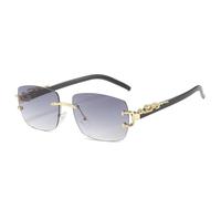 HPIRME Lunettes rectangulaires tendance sans monture pour hommes et femmes, verres teintés UV400 (C2)
