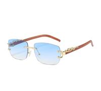 HPIRME Lunettes rectangulaires tendance sans monture pour hommes et femmes, verres teintés UV400 (C4)