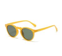 HPIRME Lunettes rétro polarisées pour hommes et femmes, style vintage, petites montures rondes (C5 - Jaune-Vert)