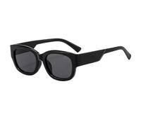 HPIRME Lunettes rétro punk, petites lunettes rectangulaires, style vintage, pour femmes, nuances tendance (noir-noir)