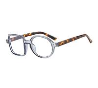 HPIRME Lunettes rondes cadre femmes hommes lentille claire carré lumière verre lunettes de lunettes femme lunettes, taille unique