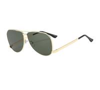 HPIRME Lunettes rondes surdimensionnées pour femmes, monture métallique, style vintage, ovales, tendance, à double faisceau (C4GoldGreen)