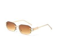 HPIRME Lunettes sans monture pour hommes et femmes, monture rectangulaire en métal, style tendance (C4Tea)
