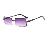 HPIRME Lunettes tendance sans monture, protection UV, pour hommes et femmes, rectangulaires, sans monture (taille unique/4)