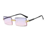 HPIRME Lunettes tendance sans monture, protection UV, pour hommes et femmes, rectangulaires, sans monture (taille unique/1)