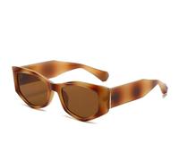 HPIRME Lunettes vintage à petite monture pour hommes et femmes, mode, luxe, protection UV400 (fleurs marron)