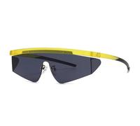 HPIRME Monture de lunettes de luxe demi-cerclée pour femmes et hommes, protection UV400 (jaune et noir)