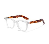 HPIRME Monture de lunettes rondes pour hommes et femmes, verres remplaçables (transparents)