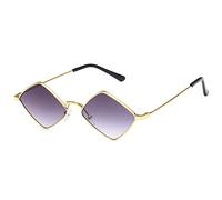 HPIRME Petit losange lunettes de soleil dames nuances métal cadre océan couleur miroir rétro noir rétro alliage lunettes de soleil, 6, taille unique