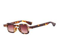 HPIRME Petites lunettes de soleil pour femmes et hommes, style vintage, verres teintés UV400 (C4 Leopard tea)