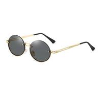 HPIRME Petites lunettes de soleil rondes pour femmes, sans monture, style vintage, en métal, sans monture (noir)