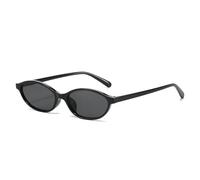 HPIRME Petites lunettes ovales pour femmes et hommes (noir et noir)