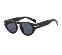 HPIRME Petites lunettes rondes rétro pour femmes et hommes, verres teintés UV400 (noir et gris)