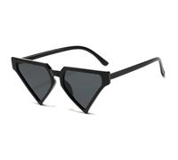 HPIRME Petites lunettes triangulaires pour femmes, mode luxe, punk, vintage, UV400, hommes (noir-noir)