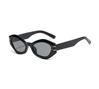 HPIRME Polygone Rectangle femmes lunettes de soleil rétro oeil de chat lunettes de soleil hommes femmes lunettes nuances UV400, noir gris, taille unique