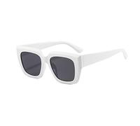 HPIRME Rétro noir blanc surdimensionné carré lunettes de soleil femmes lunettes de soleil dégradé lunettes UV400, C3 blanc noir, taille unique