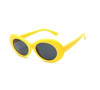 HPIRME Vintage petit cadre ovale lunettes de soleil dames en plastique femmes Hip Hop lunettes hommes ombre Oculos De Sol, C7 jaune gris, taille unique
