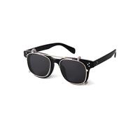 HPIRME Vintage Steampunk Clip On Lunettes de soleil Femmes Hommes Léopard Carré Amovible Flip Lens Lunettes de Soleil, c1, taille unique