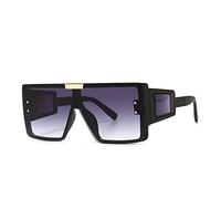 HPIRME Visière masque lunettes de soleil femmes hommes surdimensionné coupe-vent Punk lunettes carré grand cadre lunettes nuances Sport UV400, gris, taille unique