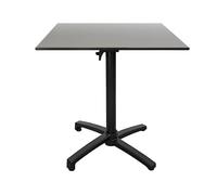 HPL Table pliante compacte pour terrasse Finition métallique Gris 70 x 70 cm Meuble d'extérieur élégant pour jardin, balcon et terrasse