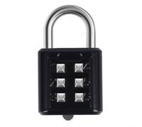 HpLive 1 cadenas à combinaison à 6 chiffres et cadenas en alliage de zinc avec construction compacte pour armoires, boîtes à outils et araignée (noir)