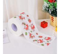 HpLive 1 rouleau de papier toilette avec motif de Noël, impressions en papier, accessoires amusants pour la décoration de Noël (C)