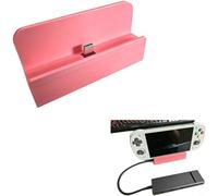 HpLive 1 support de console pour Retroid Pocket 5 avec angle USB-C à 90 degrés et station d'accueil externe, fabriqué en pierre légère durable (rose)