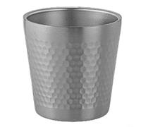 HpLive 304 Tasse, Tasse, Tasse à eau, Isolation à Double Paroi, Passe au Lave-Vaisselle, 7,2 x 5,5 x 7,2 cm, Pour Thé, Café, Bière, Métal Durable, Surface Polie (Argent)