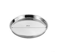 HpLive Assiette plate ronde, assiette de service, vaisselle coréenne pour barbecue et desserts, empilable et facile à nettoyer, 18 à 28 cm, matériau robuste (24 cm)