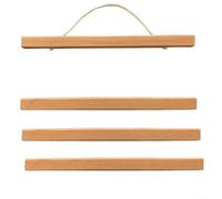 HpLive Barre magnétique en bois de teck massif avec veinure de bois naturel pour art mural, impressions photo (43 cm)