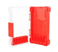 HpLive Boîte de rangement en plastique pour forets hexagonaux et tarauds, organiseur avec 10 compartiments pour accessoires d'atelier, boîte de tri robuste pour embouts à tige hexagonale (rouge moyen)