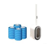 HpLive Brosse WC Jetable avec 24 Recharges et Support Mural(Gray+ 24 heads)