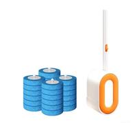 HpLive Brosse WC Jetable avec 24 Recharges et Support Mural(Orange+ 24 heads)